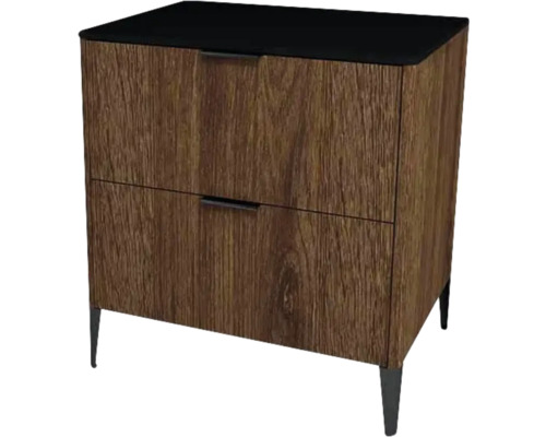 Meuble sous vasque avec 2 tiroirs Devo Lotos lxhxp 70 x 76 cm x 53 cm couleur de façade bronze expressive oak Meuble sous vasque avec 2 tiroirs Devo Lotos lxhxp 70 x 76 cm x 53 cm couleur de façade bronze expressive oak