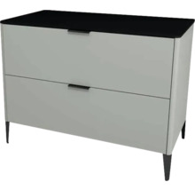 Waschtischunterschrank mit 2 Schubladen Devo Lotos BxHxT 100 x 76 cm x 53 cm Frontfarbe perfect touch stahlgrau