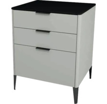 Waschtischunterschrank mit 3 Schubladen Devo Lotos BxHxT 60 x 76 cm x 53 cm Frontfarbe perfect touch stahlgrau