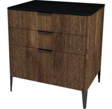 Waschtischunterschrank mit 3 Schubladen Devo Lotos BxHxT 70 x 76 cm x 53 cm Frontfarbe bronze expressive oak
