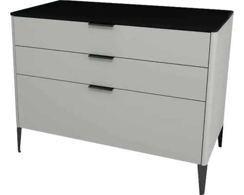Meuble sous vasque avec 3 tiroirs Devo Lotos lxhxp 100 x 76 cm x 53 cm couleur de façade perfect touch gris acier Meuble sous vasque avec 3 tiroirs Devo Lotos lxhxp 100 x 76 cm x 53 cm couleur de façade perfect touch gris acier