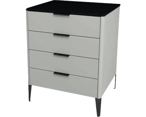 Waschtischunterschrank mit 4 Schubladen Devo Lotos BxHxT 60 x 76 cm x 53 cm Frontfarbe perfect touch stahlgrau Waschtischunterschrank mit 4 Schubladen Devo Lotos BxHxT 60 x 76 cm x 53 cm Frontfarbe perfect touch stahlgrau