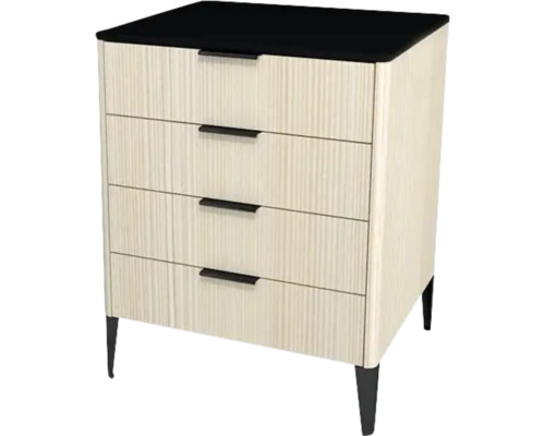 Meuble sous vasque avec 4 tiroirs Devo Lotos lxhxp 60 x 76 cm x 53 cm couleur de façade structure avola blanc crème Meuble sous vasque avec 4 tiroirs Devo Lotos lxhxp 60 x 76 cm x 53 cm couleur de façade structure avola blanc crème