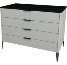 Meuble sous vasque avec 4 tiroirs Devo Lotos lxhxp 100 x 76 cm x 53 cm couleur de façade perfect touch gris acier