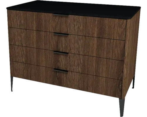Meuble sous vasque avec 4 tiroirs Devo Lotos lxhxp 100 x 76 cm x 53 cm couleur de façade bronze expressive oak Meuble sous vasque avec 4 tiroirs Devo Lotos lxhxp 100 x 76 cm x 53 cm couleur de façade bronze expressive oak