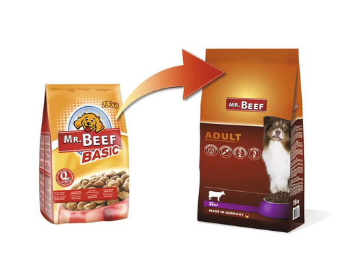 Croquettes pour chiens MR.BEEF Basic 15 kg boeuf sans OGM, sans sucre ajouté industriel, sans colorants, sans soja, fabriqué en Allemagne