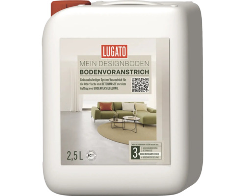 Primaire pour sol Lugato Mein Designboden 2,5 l Lugato Mon sol design Primaire d''accrochage, 2,5 litres, Primaire d''accrochage prêt à l''emploi pour béton