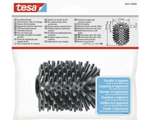 Tesa Ersatzbürstenkopf für WC-Bürste, langlebig und hygienisch