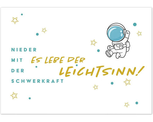 Carte postale or Nieder Mit Der Schwerkraft 14,8x10,5 cm