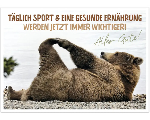 Postkarte Geburtstag Täglich Sport & eine gesunde Ernährung 14,8x10,5 cm