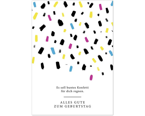 Postkarte Geburtstag Buntes Konfetti Für Dich Regnen 10,5x14,8 cm