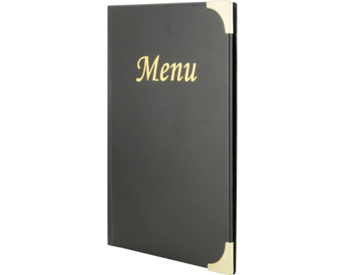 Menükartenhalter mit der Aufschrift Menu und Eckenschutz