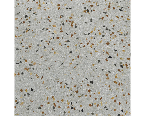 Feinsteinzeug Wand- und Bodenfliese Terrazzo grigio 60 x 60 x 0,9 cm matt rektifiziert
