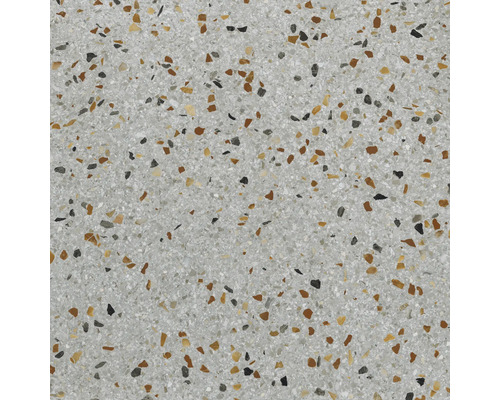 Carrelage sol et mur Carrelage mural en grès-cérame fin Terrazzo 60 x 60 x 9 mm gris mat rectifié