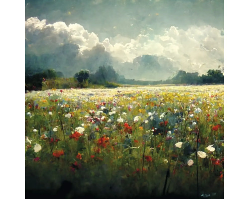 Tableau sur toile Giclée Field of wildflowers 05 60x60 cm