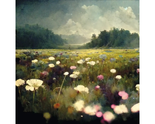 Tableau sur toile Giclée Field of wildflowers 04 60x60 cm