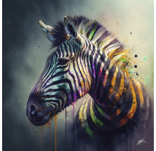 Illustration eines Zebras mit bunten Akzenten