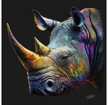 Giclée Leinwandbild Colorfull rhino 140 60x60 cm