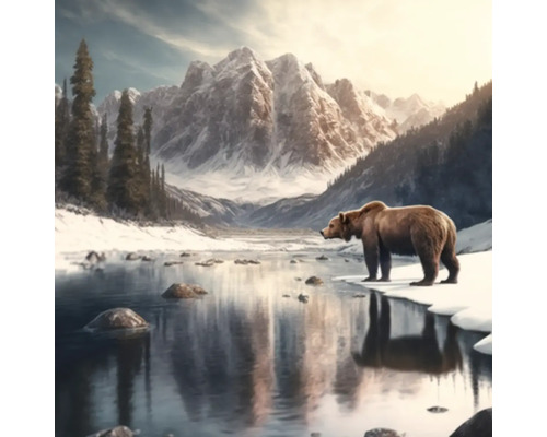 Giclée Leinwandbild Winter Bear 0081 60x60 cm