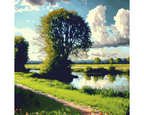 Tableau sur toile Giclée Summer landscape 0199 60x60 cm