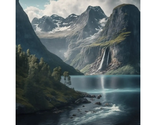 Giclée Leinwandbild Norway fjord 0159 60x60 cm