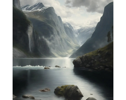 Giclée Leinwandbild Norway fjord 0158 60x60 cm