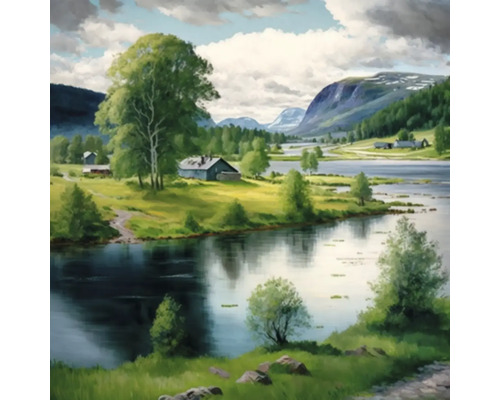 Giclée Leinwandbild Norway 0195 60x60 cm