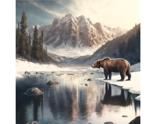 Giclée Leinwandbild Winter Bear 0081 60x80 cm