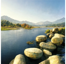 Giclée Leinwandbild Mountain river 0040 60x80 cm
