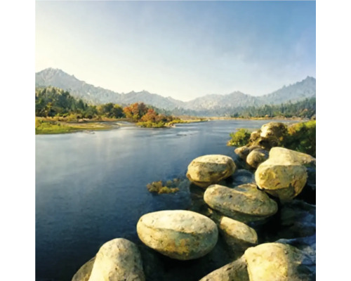 Giclée Leinwandbild Mountain river 0040 60x80 cm