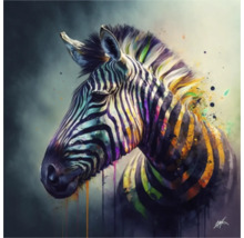 Giclée Leinwandbild Colorfull zebra 145 60x80 cm