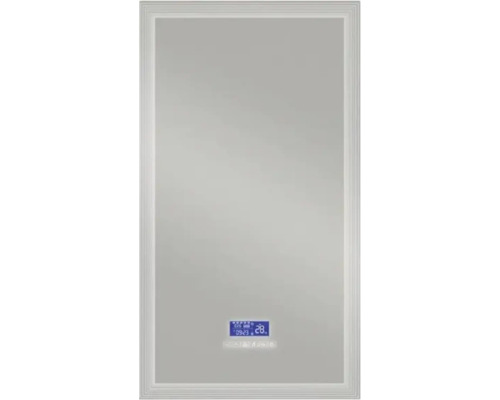 Miroir rectangulaire avec cadre et affichage numérique