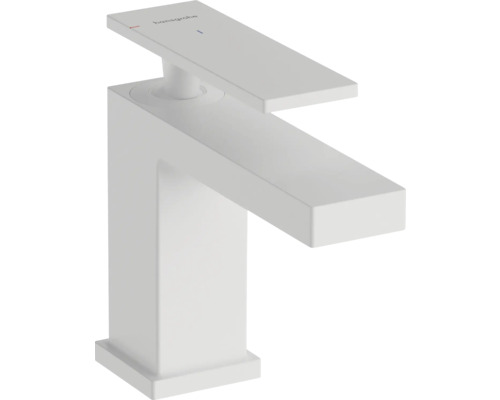 hansgrohe Waschtischarmatur TECTURIS E 80 CoolStart EcoSmart+ weiß matt 73001700 Waschtischarmatur in eckiger Form
