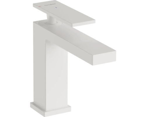 hansgrohe Waschtischarmatur TECTURIS E 110 CoolStart EcoSmart+ weiß matt 73012700 Waschtischarmatur in eckigem Design