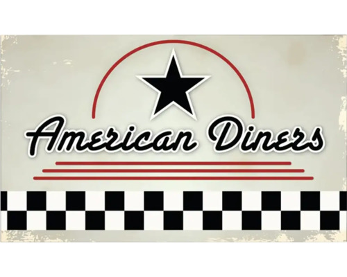 Küchenrückwand mySpotti Profix American Diners Schriftzug 100 x 60 cm PX-10060-196-HB