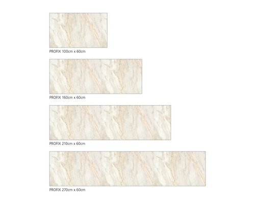 Panneaux décoratifs PROFIX de différentes tailles avec structure en marbre