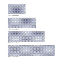 Profix Bodenbeläge in verschiedenen Größen mit blau-weißem Muster