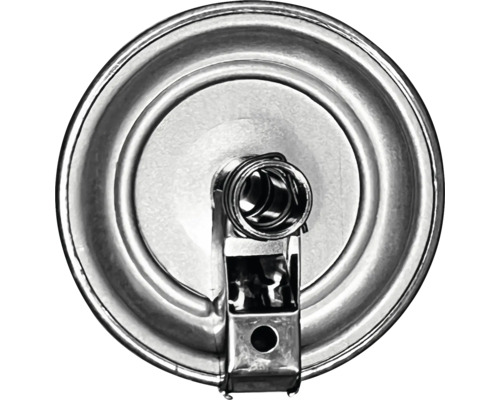 Detailansicht eines Farbeimerdeckels mit Verschlussmechanismus aus Metall