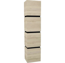 Armoire haute suspendue avec 4 portes et 3 tiroirs Devo Viva 2.0 droite lxhxp 40x170x35 cm oak halifax white