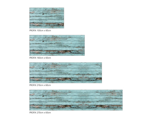 Profix Selbstklebefolie mit Holzplanken-Motiv in verschiedenen Größen.