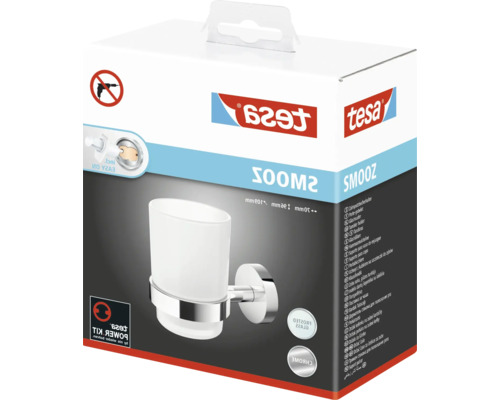 Verpackung eines Tesa Smooz Zahnputzbecher Halters