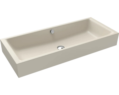 Vasque à poser KALDEWEI PURO 90 x 38,5 cm beige chaud 20 mat émaillé effet nacré sans trou de robinetterie 909206003661