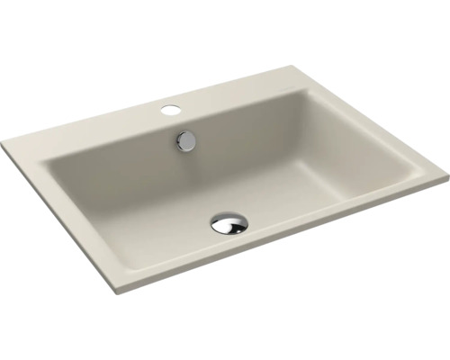 Lavabo encastré KALDEWEI PURO 60 x 46 cm warm grey 10 mat avec revêtement Emaillé 900106013668