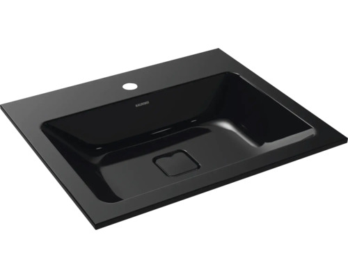 Lavabo encastré KALDEWEI CONO 60 x 50 cm noir brillant avec revêtement Emaillé 901606013701