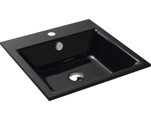 Lavabo encastré KALDEWEI PURO 46 x 46 cm noir brillant avec revêtement Emaillé 900006013701