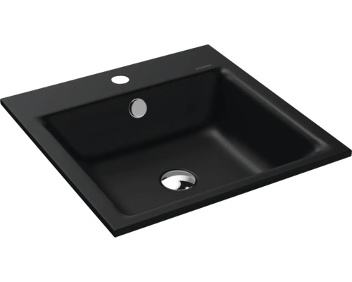 Lavabo encastré KALDEWEI PURO 46 x 46 cm noir mat avec revêtement Emaillé 900006013676