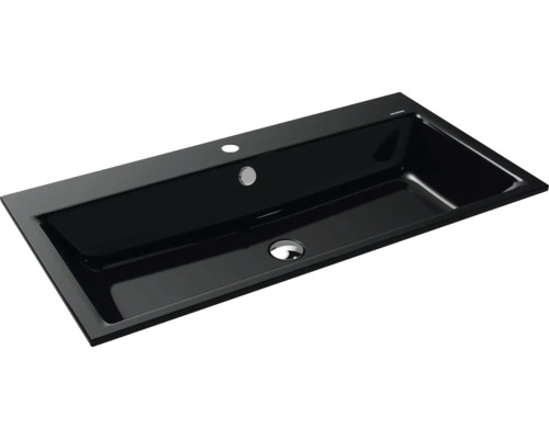 Lavabo encastré KALDEWEI PURO 90 x 46 cm noir brillant avec revêtement Emaillé 900206013701