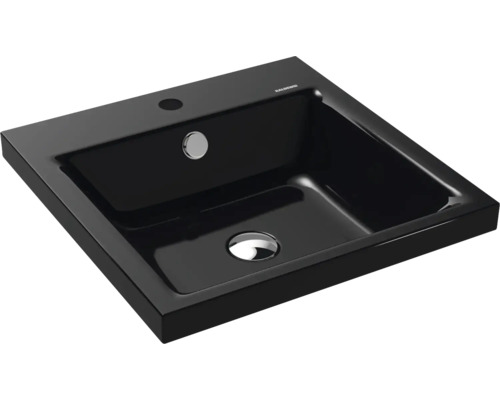 Lavabo à poser KALDEWEI PURO 46 x 46 cm noir brillant avec revêtement Emaillé 900306013701