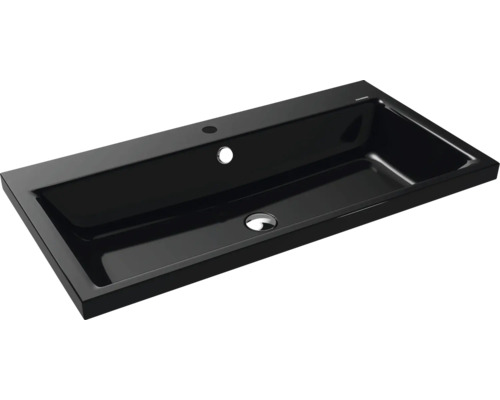 Lavabo à poser KALDEWEI PURO 90 x 46 cm noir brillant avec revêtement Emaillé 900506013701