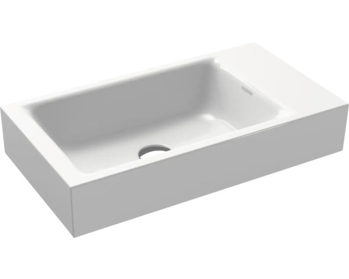 Lavabo KALDEWEI PURO 55 x 30 cm blanc alpin brillant émaillé effet nacré sans trou de robinetterie 901206313001